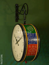 Railway Clocks - Hand Painted Clock In Multi Colour Design Work Wall Clocks