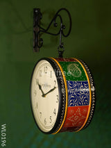 Railway Clocks - Hand Painted Clock In Multi Colour Design Work Wall Clocks