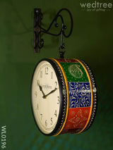 Railway Clocks - Hand Painted Clock In Multi Colour Design Work Wall Clocks