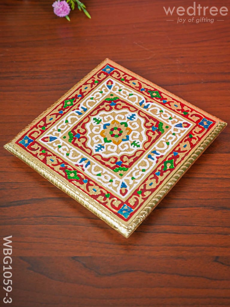 Rangoli Meenakari Manai - 9.5 Inch Wbg1059-3 Pooja Utilities