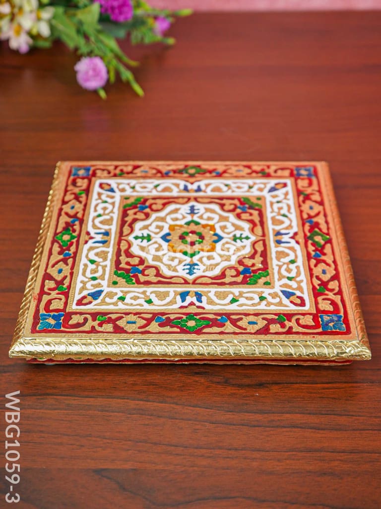 Rangoli Meenakari Manai - 9.5 Inch Wbg1059-3 Pooja Utilities