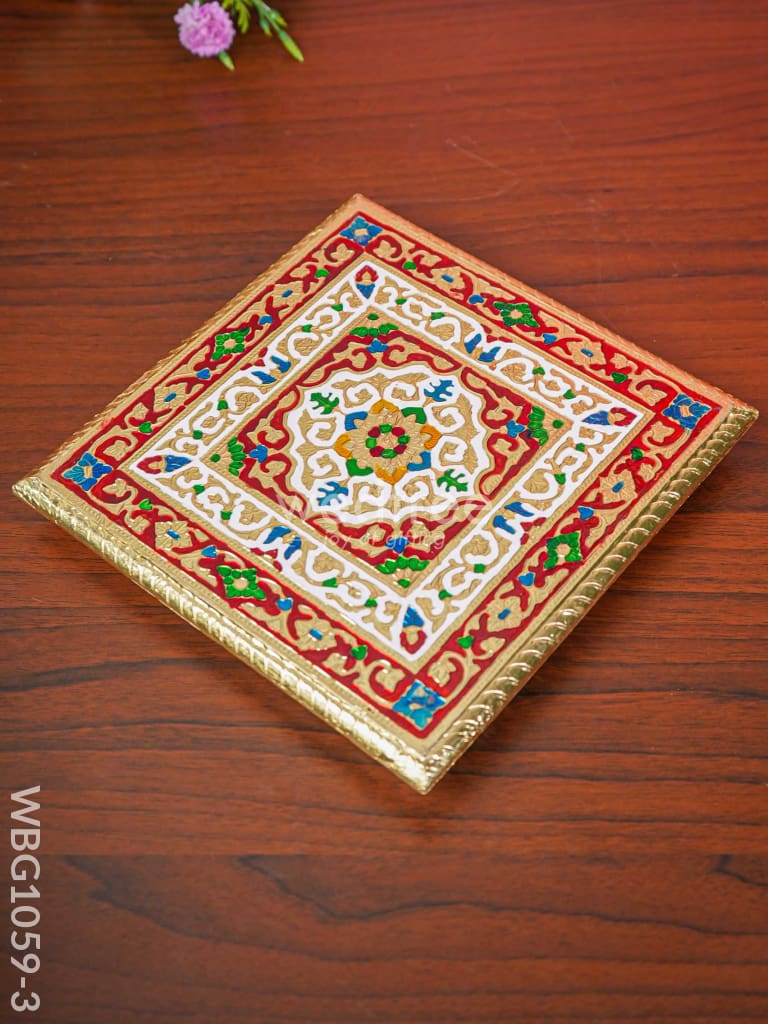 Rangoli Meenakari Manai - 9.5 Inch Wbg1059-3 Pooja Utilities