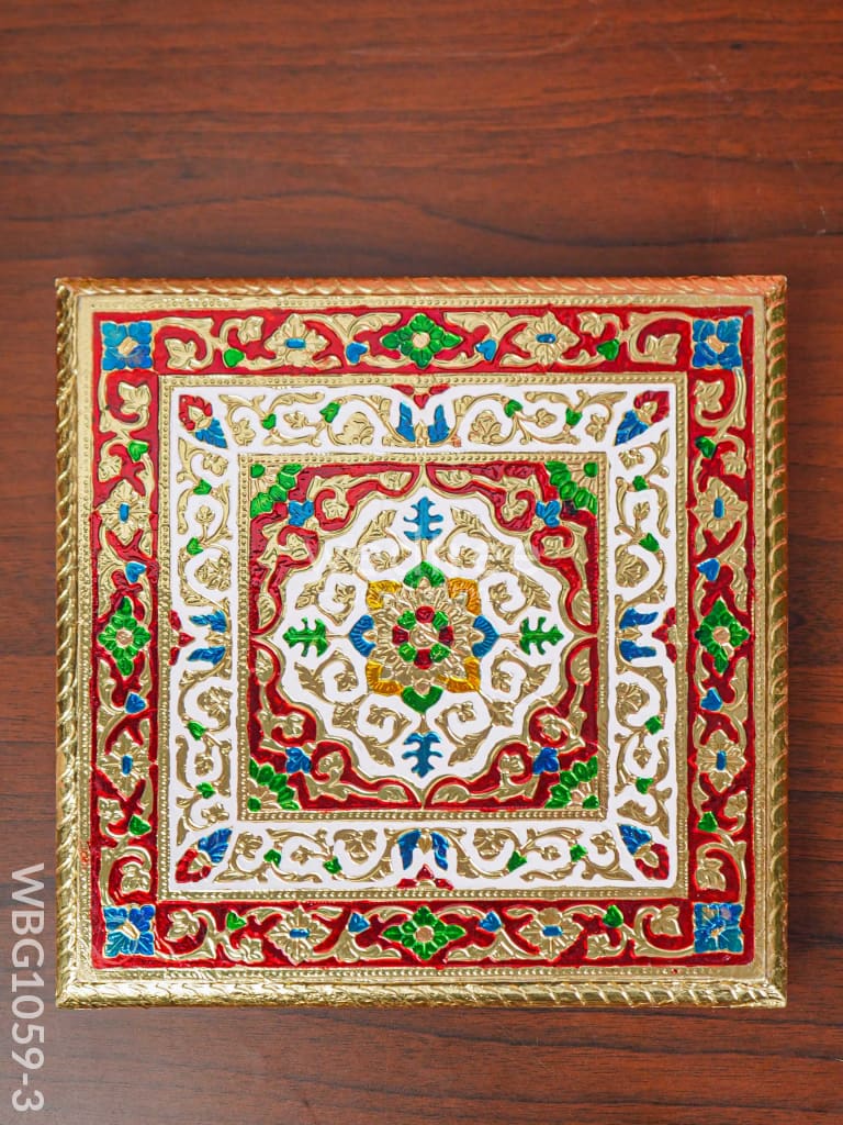 Rangoli Meenakari Manai - 9.5 Inch Wbg1059-3 Pooja Utilities