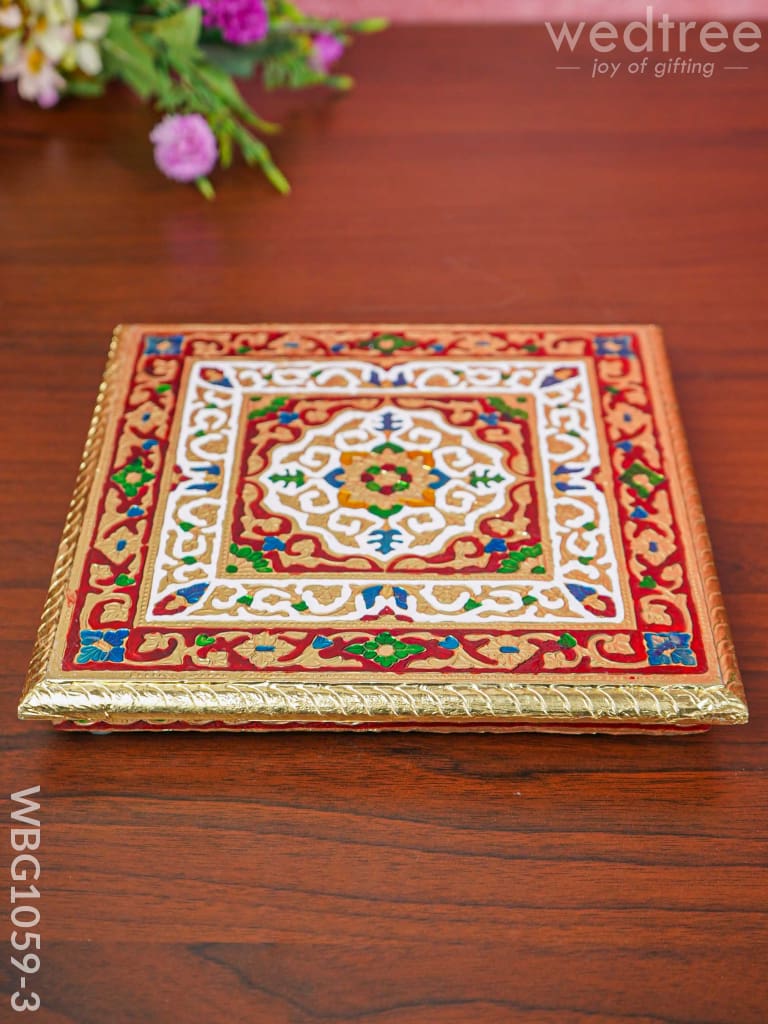 Rangoli Meenakari Manai - 9.5 Inch Wbg1059-3 Pooja Utilities