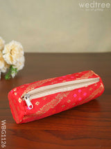 Raw Silk Fabric Pencil Pouch - Wbg1126 Kids Return Gifts