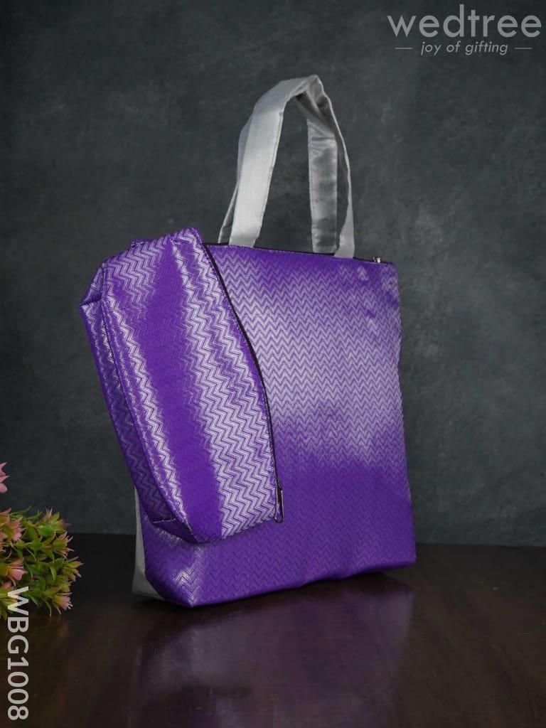 Raw Silk Hand Bag With Purse - Wbg1008 Bags