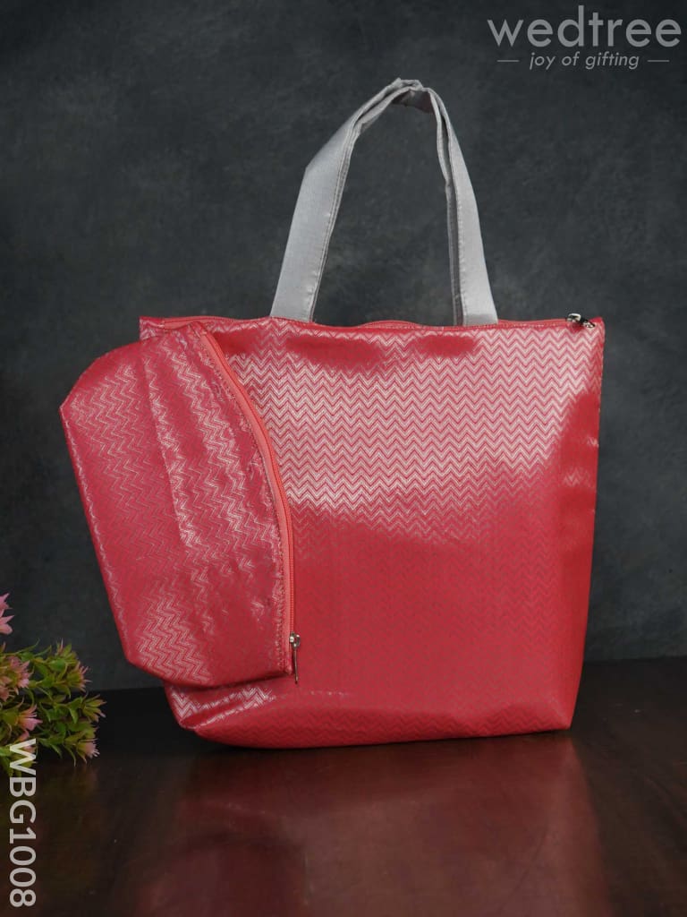 Raw Silk Hand Bag With Purse - Wbg1008 Bags