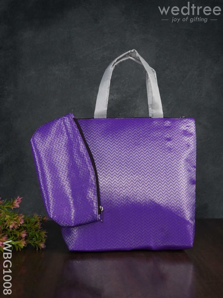 Raw Silk Hand Bag With Purse - Wbg1008 Bags