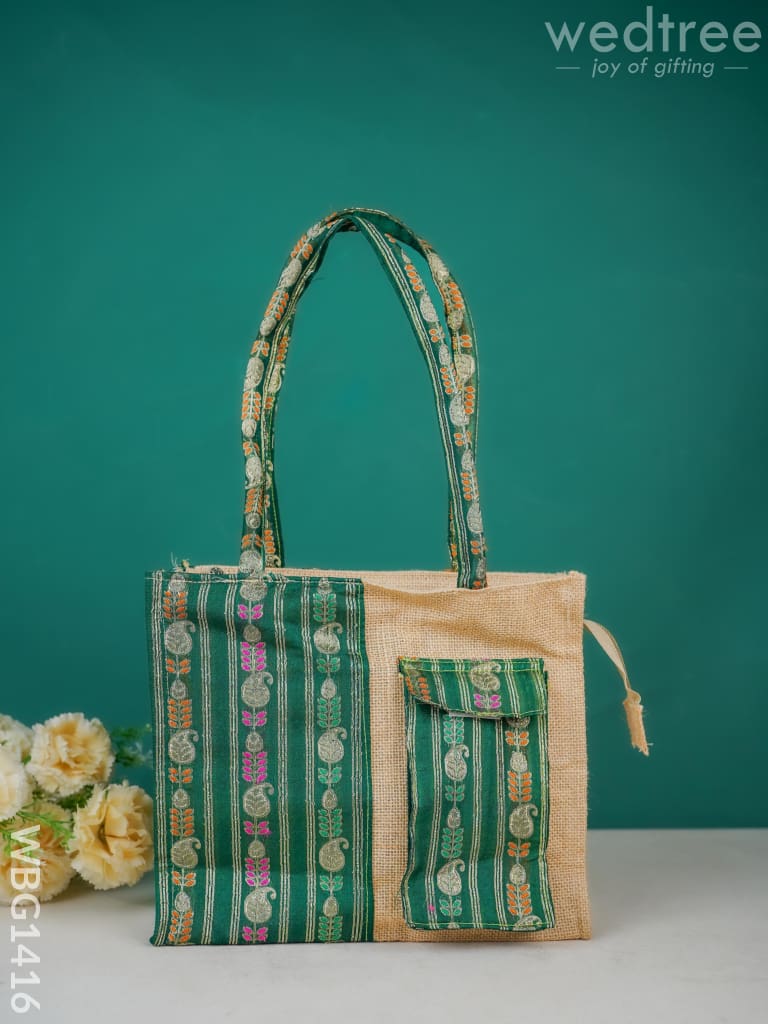 Raw Silk Jute Bag - Wbg1416 Bags