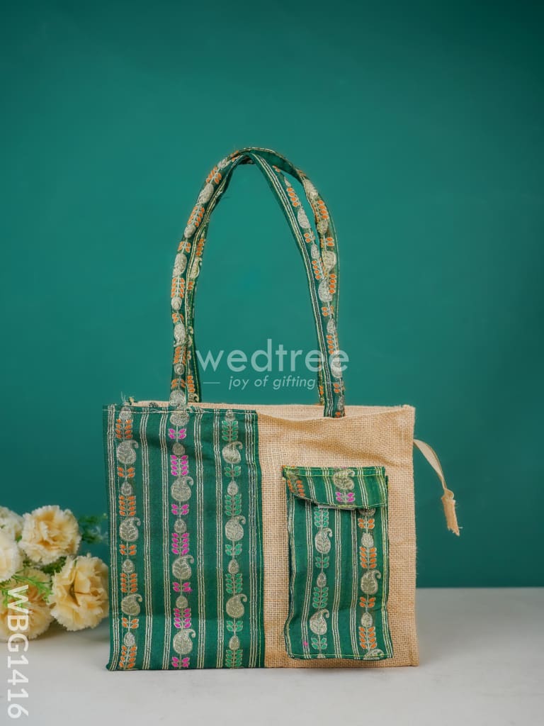 Raw Silk Jute Bag - Wbg1416 Bags