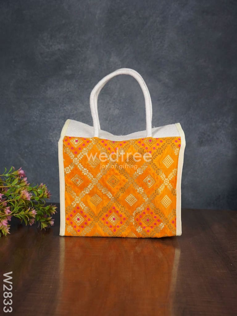 Raw Silk Jute Lunch Bag - W2833 Bags