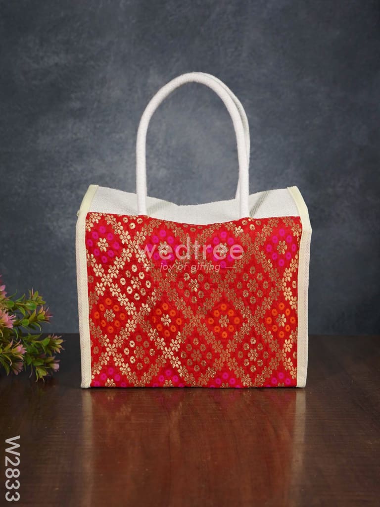 Raw Silk Jute Lunch Bag - W2833 Bags