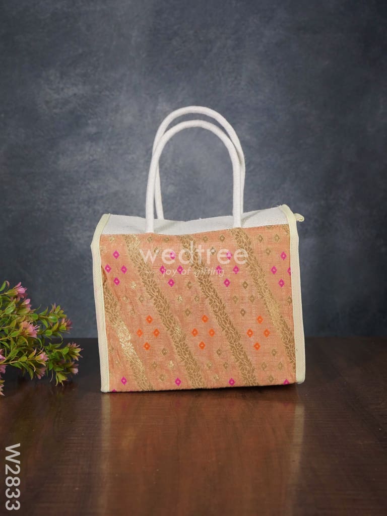 Raw Silk Jute Lunch Bag - W2833 Bags