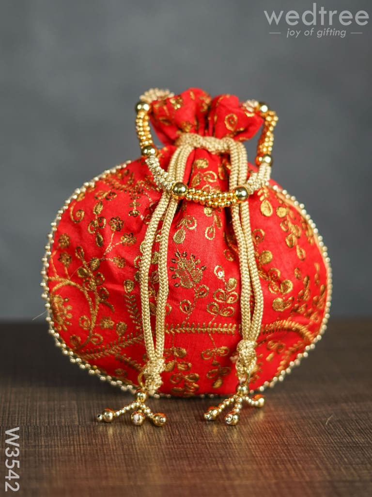 Raw Silk Potli Bag - W3542 Bags