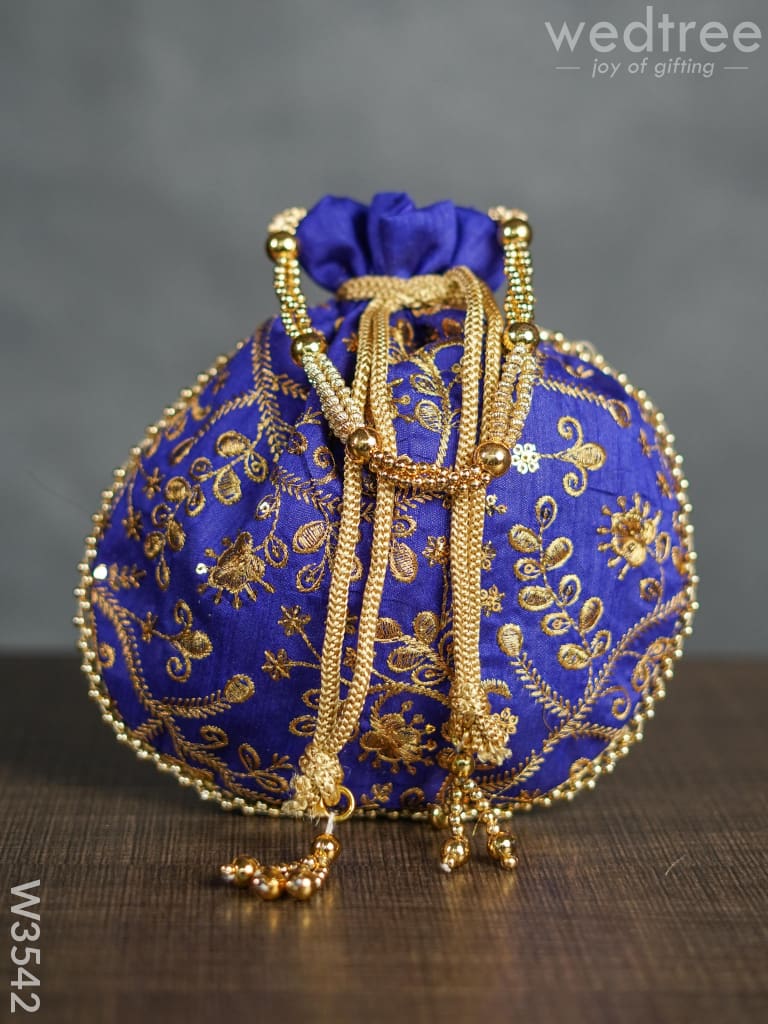 Raw Silk Potli Bag - W3542 Bags