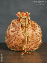 Raw Silk Potli Bag - W3542 Bags