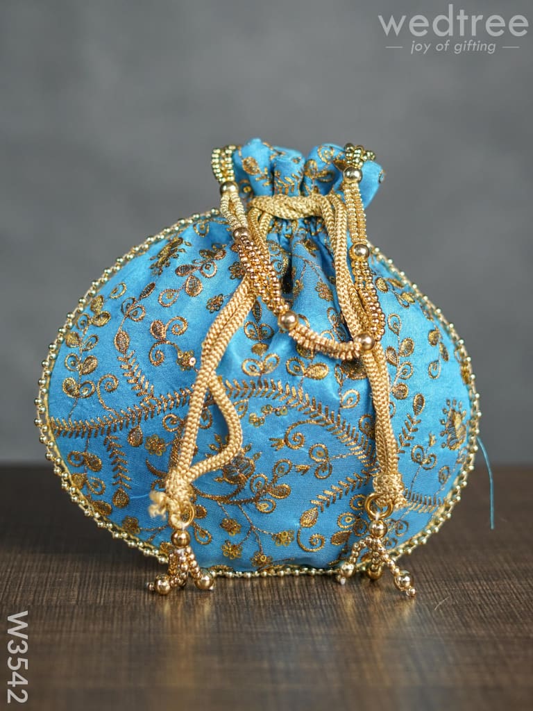 Raw Silk Potli Bag - W3542 Bags