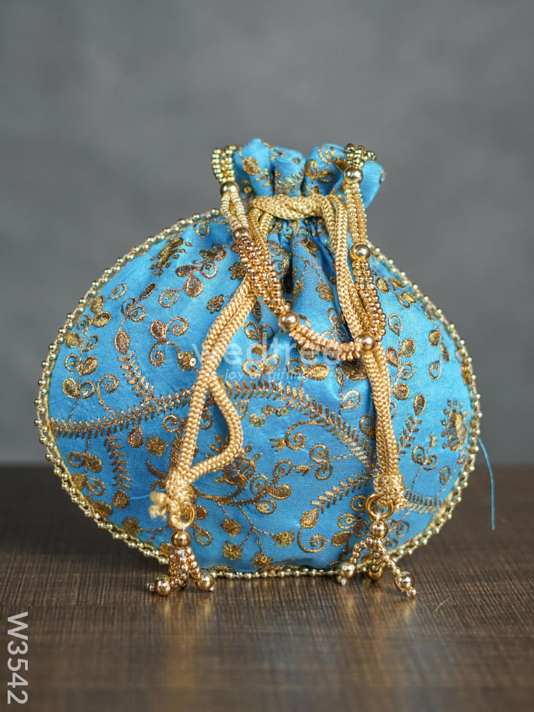 Raw Silk Potli Bag - W3542 Bags