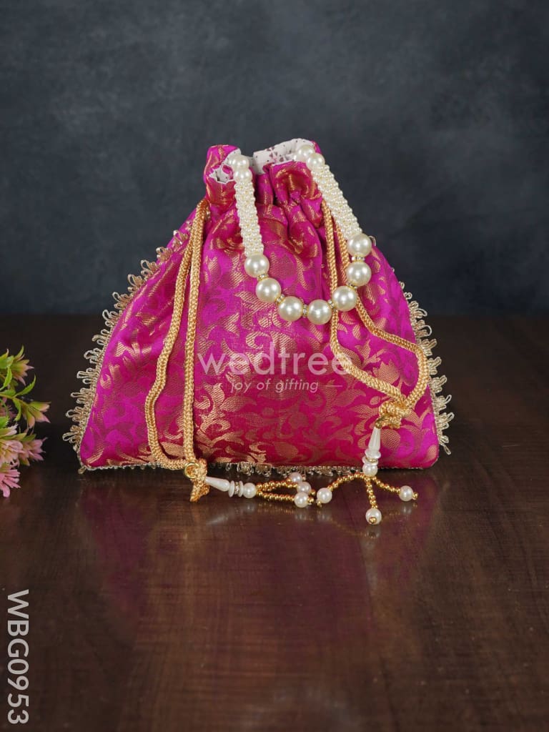 Raw Silk Potli Bag - Wbg0953 Bags