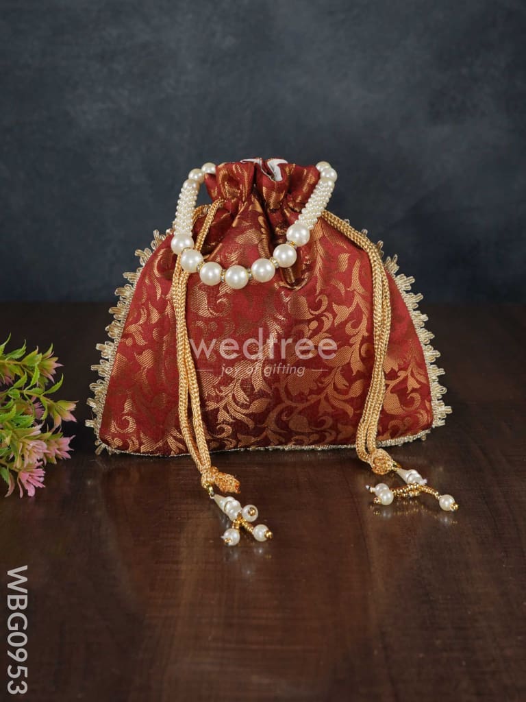 Raw Silk Potli Bag - Wbg0953 Bags