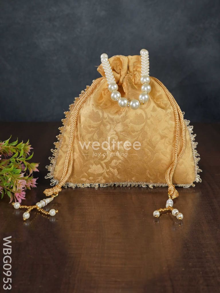 Raw Silk Potli Bag - Wbg0953 Bags