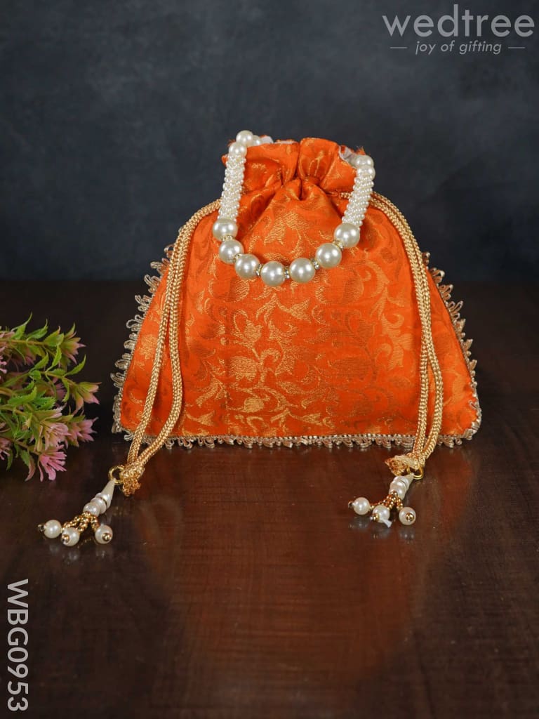 Raw Silk Potli Bag - Wbg0953 Bags