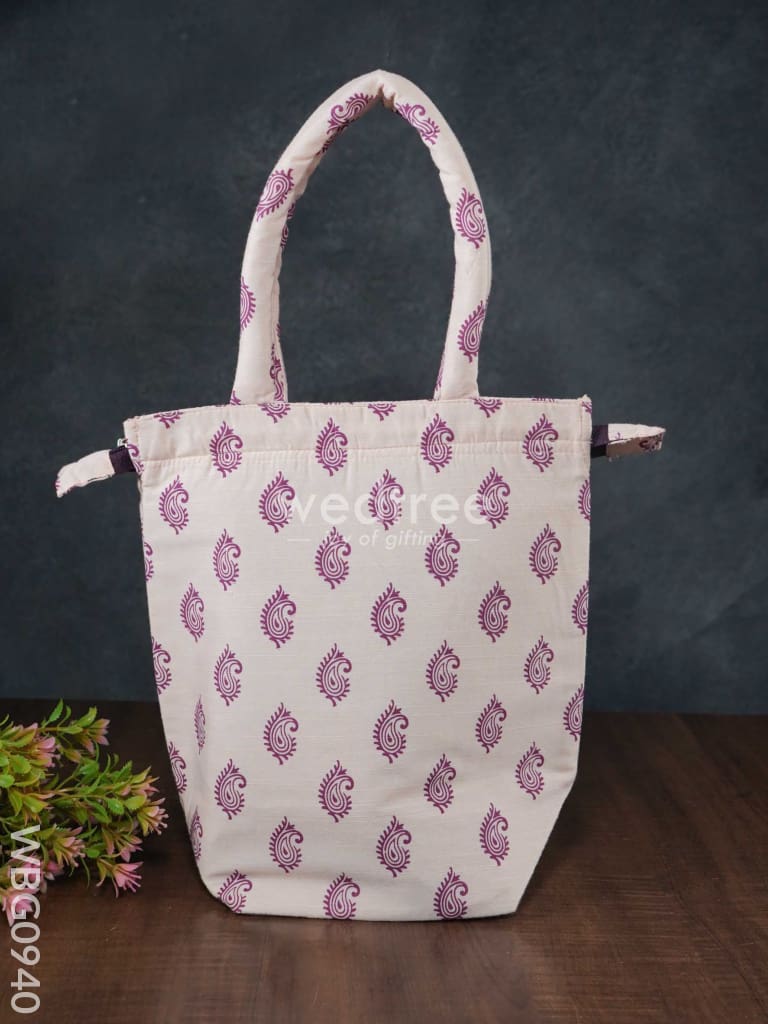 Raw Silk Printed Hand Bag - Wbg0940 Bags