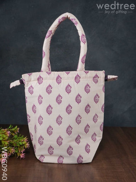 Raw Silk Printed Hand Bag - Wbg0940 Bags