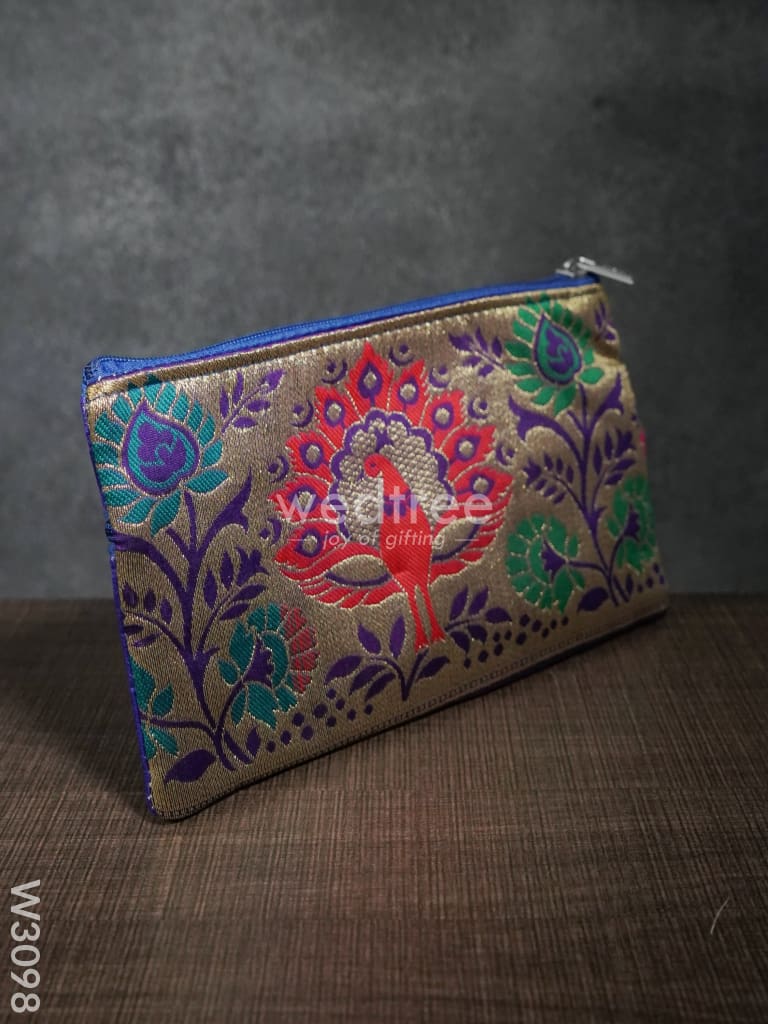 Hand embroidered raw silk online purse