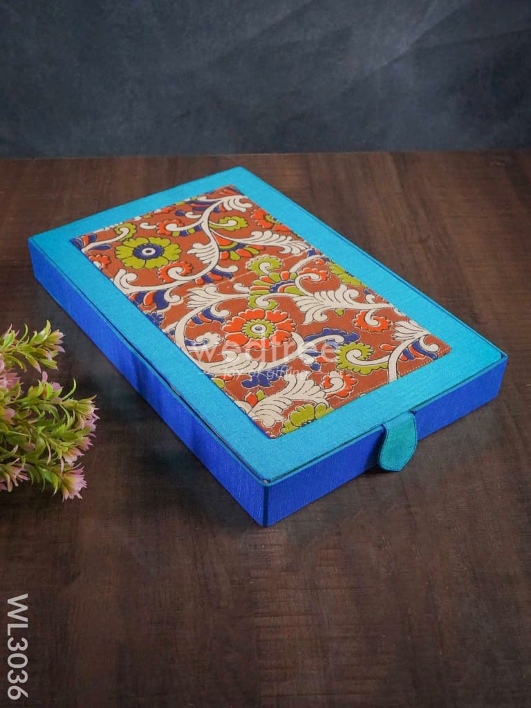 Raw Silk With Kalamkari Jewel Box - Wl3036 Organizers