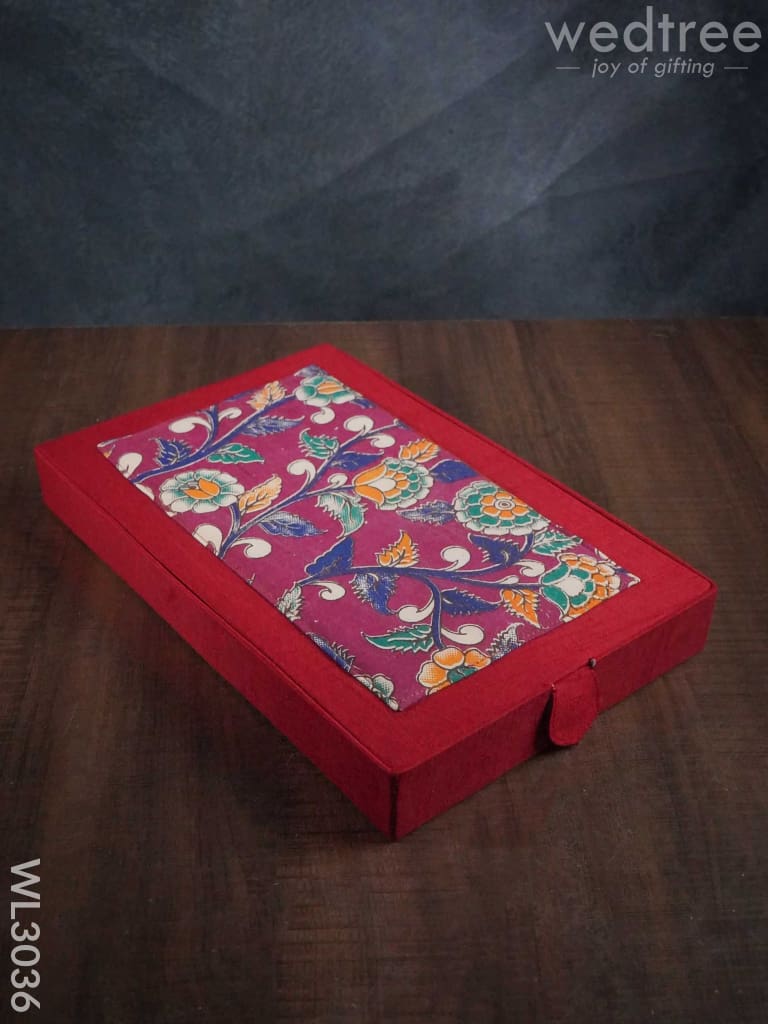 Raw Silk With Kalamkari Jewel Box - Wl3036 Organizers