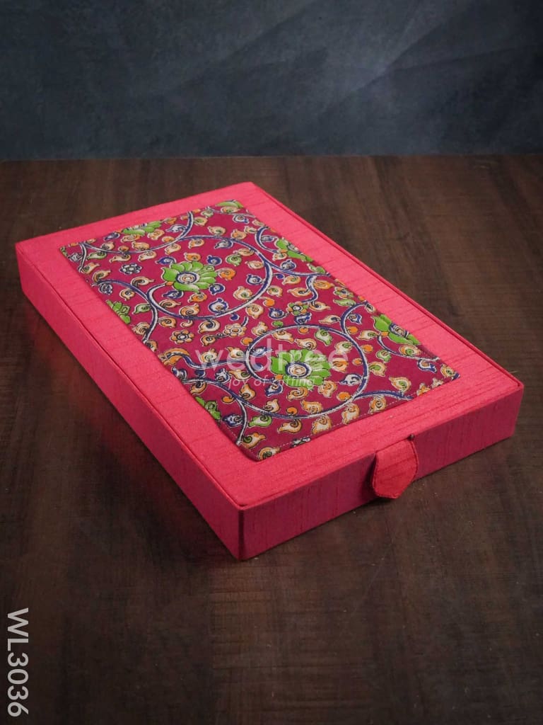 Raw Silk With Kalamkari Jewel Box - Wl3036 Organizers