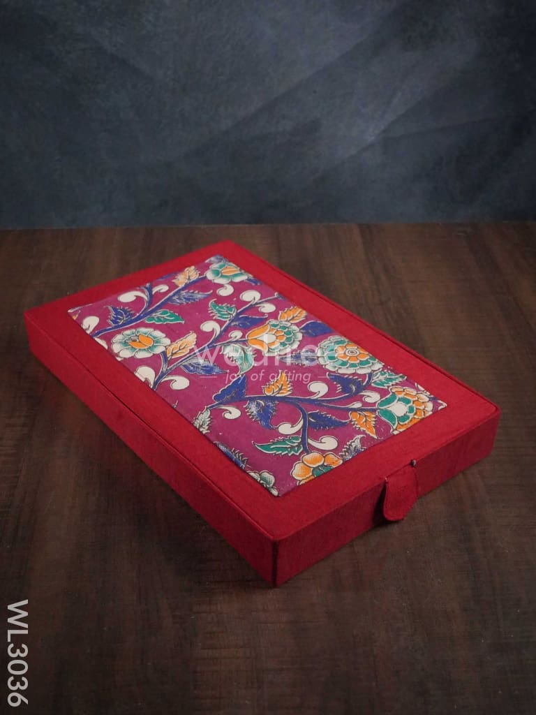 Raw Silk With Kalamkari Jewel Box - Wl3036 Organizers