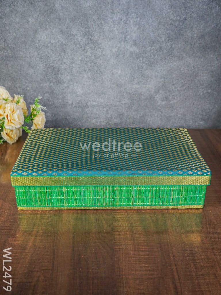 Rectangular Korai Mat Saree Box - Wl2479 Wedding Essentials