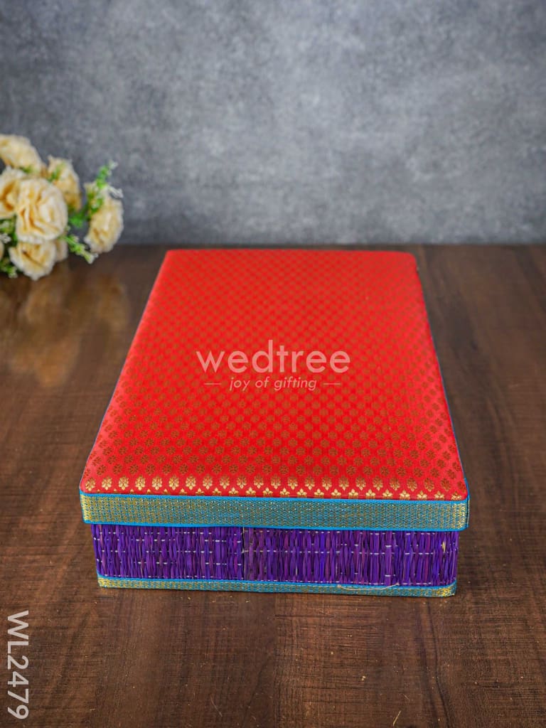 Rectangular Korai Mat Saree Box - Wl2479 Wedding Essentials