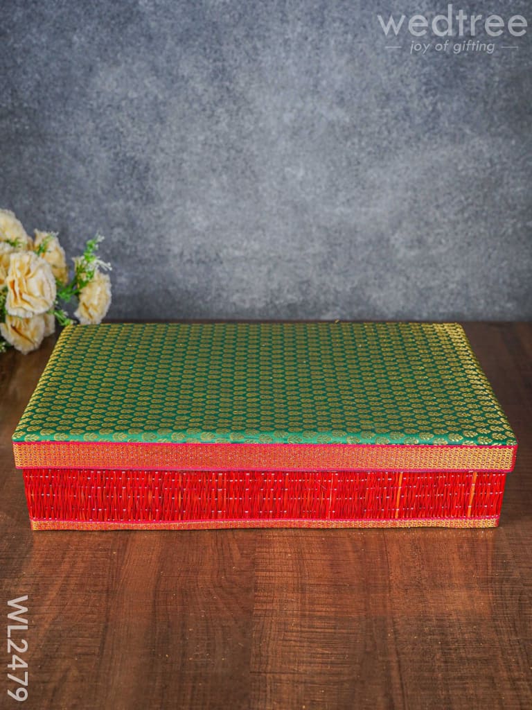 Rectangular Korai Mat Saree Box - Wl2479 Wedding Essentials