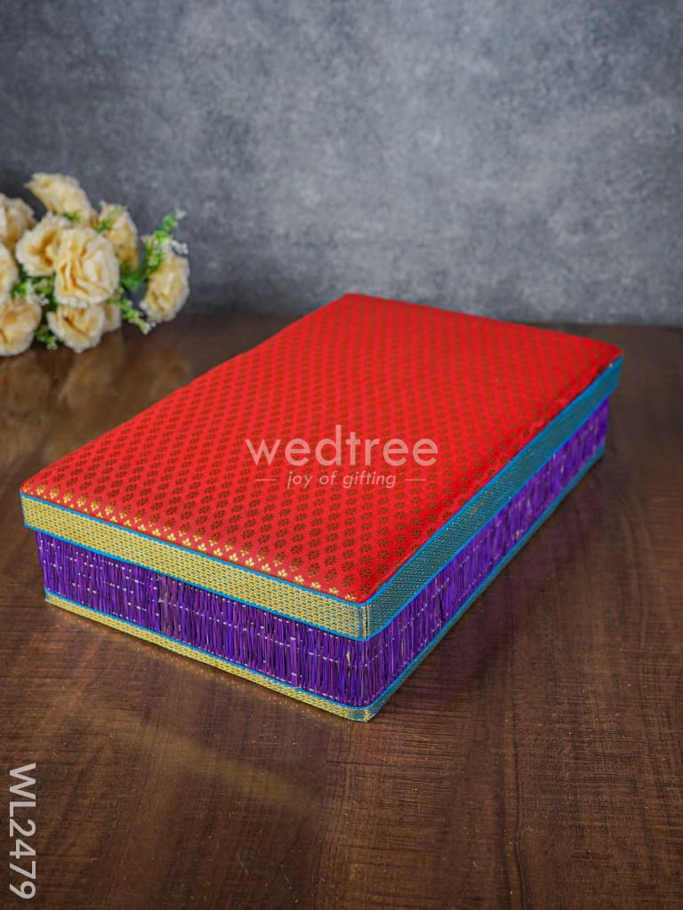 Rectangular Korai Mat Saree Box - Wl2479 Wedding Essentials