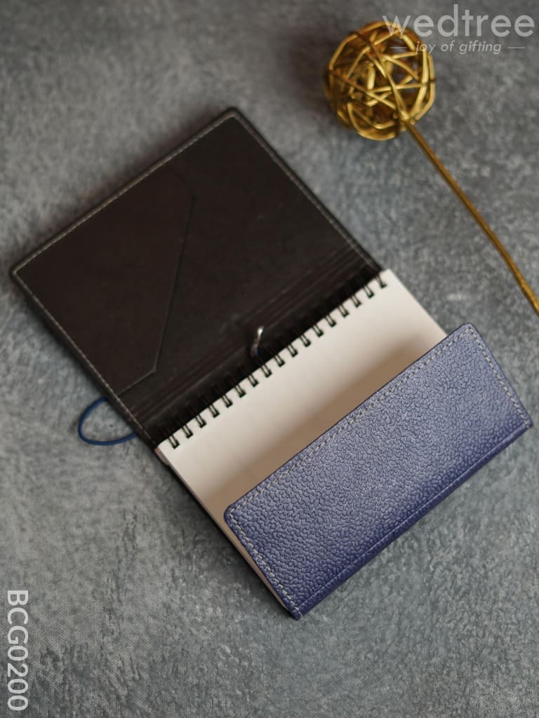 Recycled Cotton Foldable Spiral Notebook - Blue Bcg0200 Office Utility