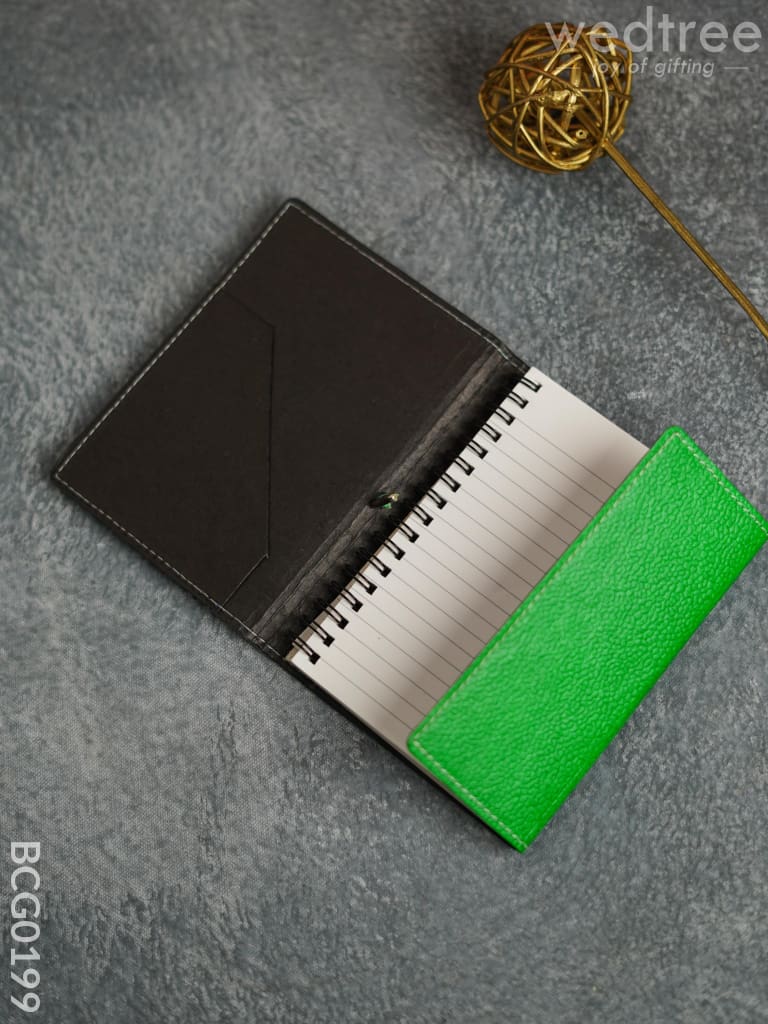 Recycled Cotton Foldable Spiral Notebook - Green Bcg0199 Office Utility