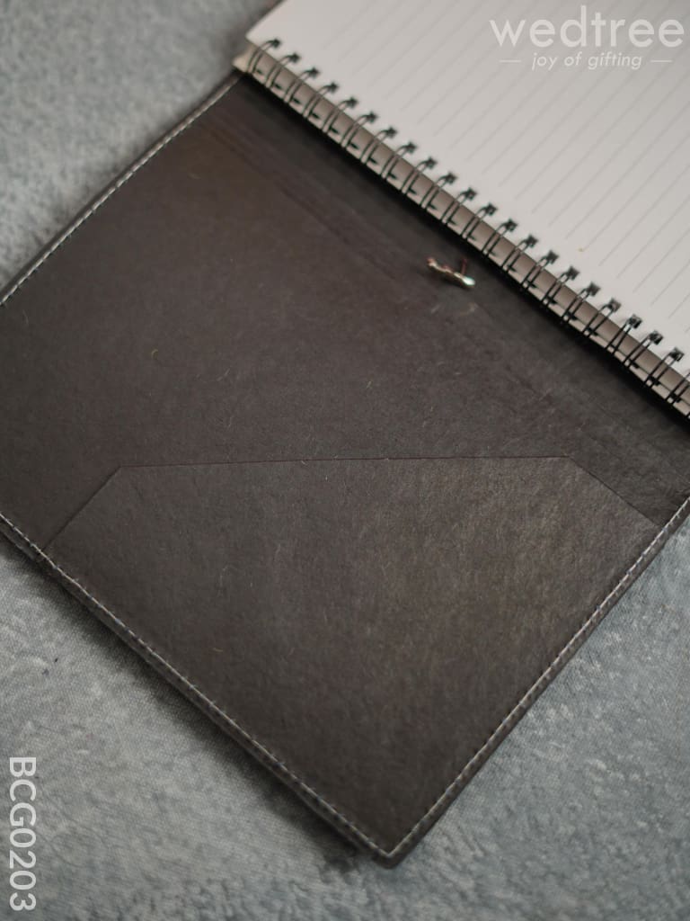 Recycled Cotton Foldable Spiral Notebook With Flap - Brown Bcg0203 Office Utility