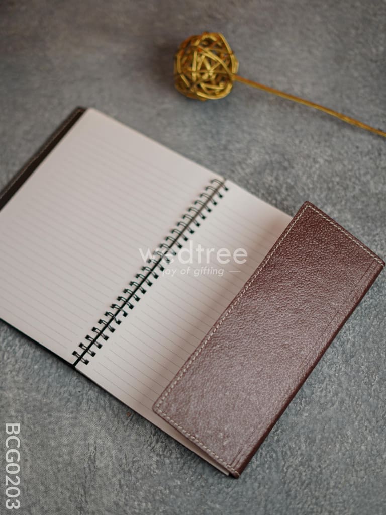 Recycled Cotton Foldable Spiral Notebook With Flap - Brown Bcg0203 Office Utility