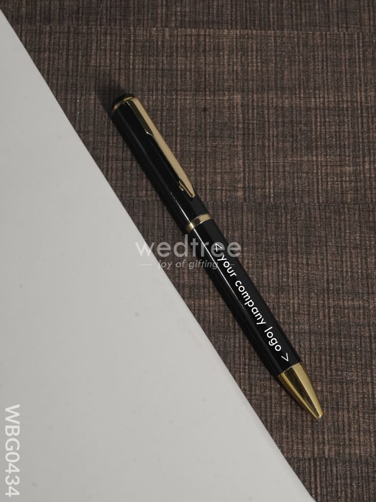 Roller Ball Point Pen (Metallic Black With Gold Finish) - Wbg0434 Kids Return Gifts