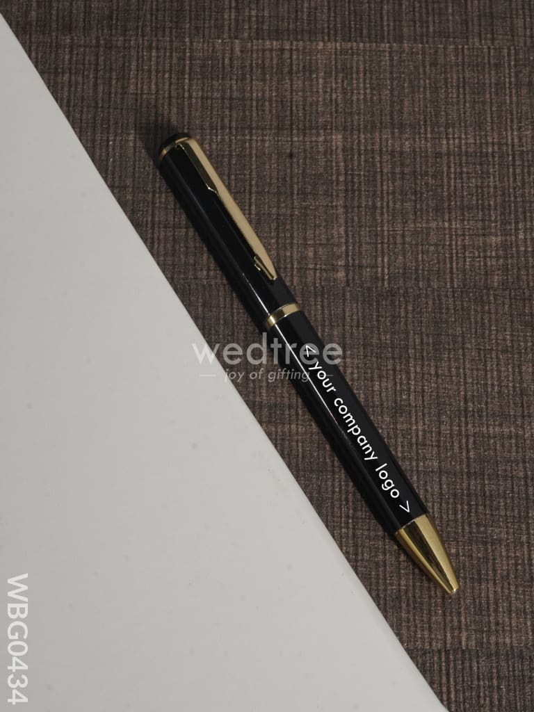 Roller Ball Point Pen (Metallic Black With Gold Finish) - Wbg0434 Kids Return Gifts