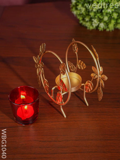 Round T Light Holder With Glass - Wbg1040 Candles