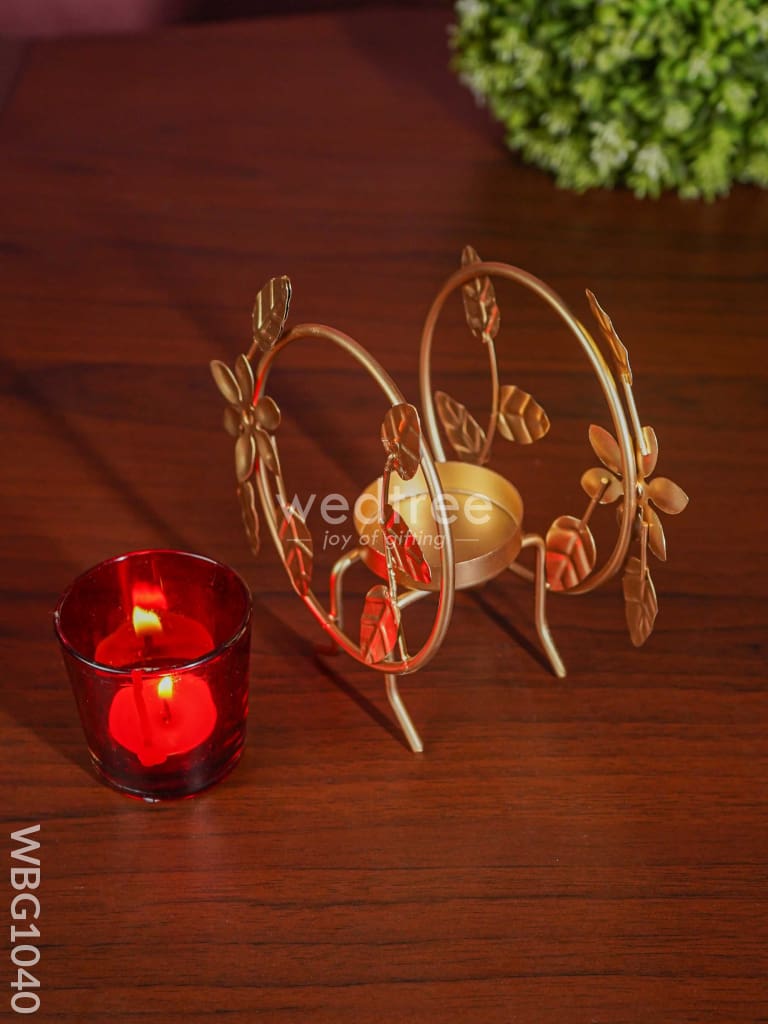 Round T Light Holder With Glass - Wbg1040 Candles