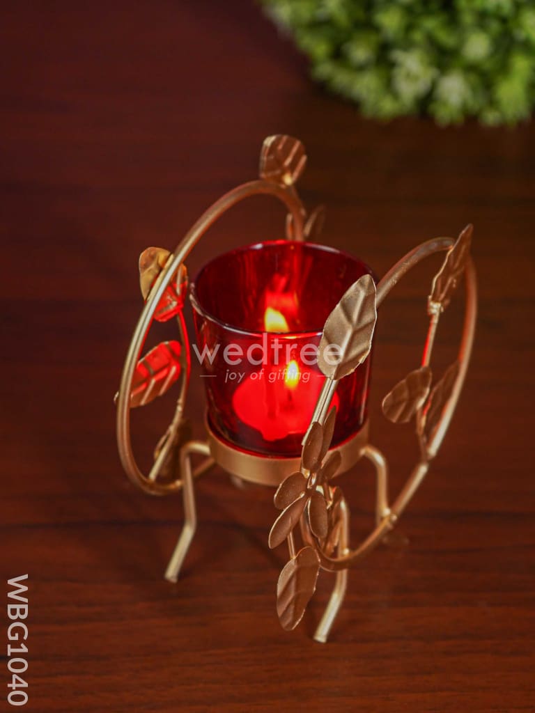 Round T Light Holder With Glass - Wbg1040 Candles