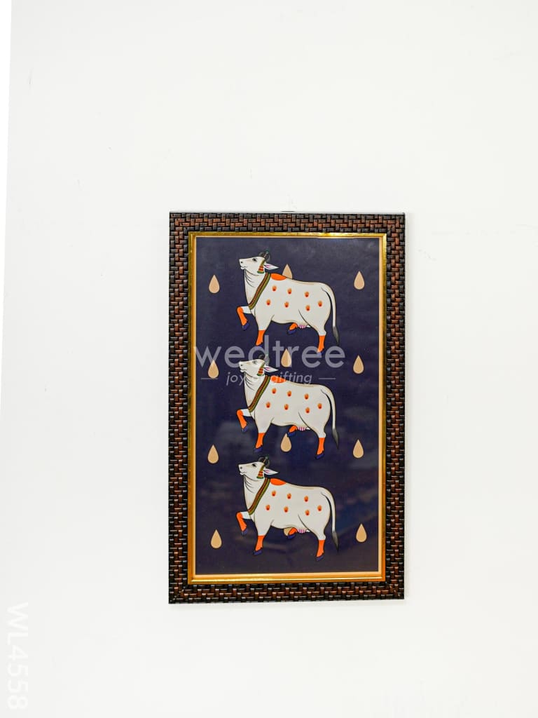 Krishna With Pichwai Cow Frames - 17 X 10 Inch Set Of 2 Wl4558