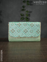 Silky Shimmer Purse With White Pearl Lace - Wbg0365 Clutches & Purses