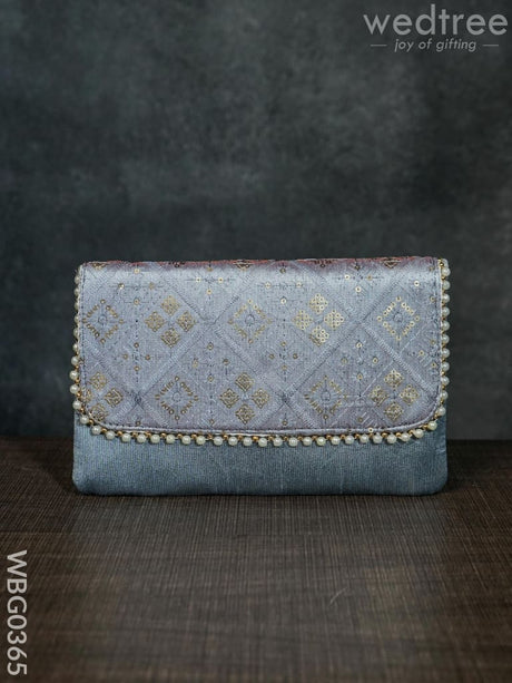 Silky Shimmer Purse With White Pearl Lace - Wbg0365 Clutches & Purses