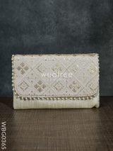 Silky Shimmer Purse With White Pearl Lace - Wbg0365 Clutches & Purses